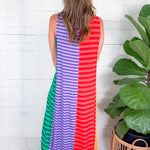 Stephe Multi Stripe Maxi Dress Briton Court