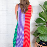 Stephe Multi Stripe Maxi Dress Briton Court