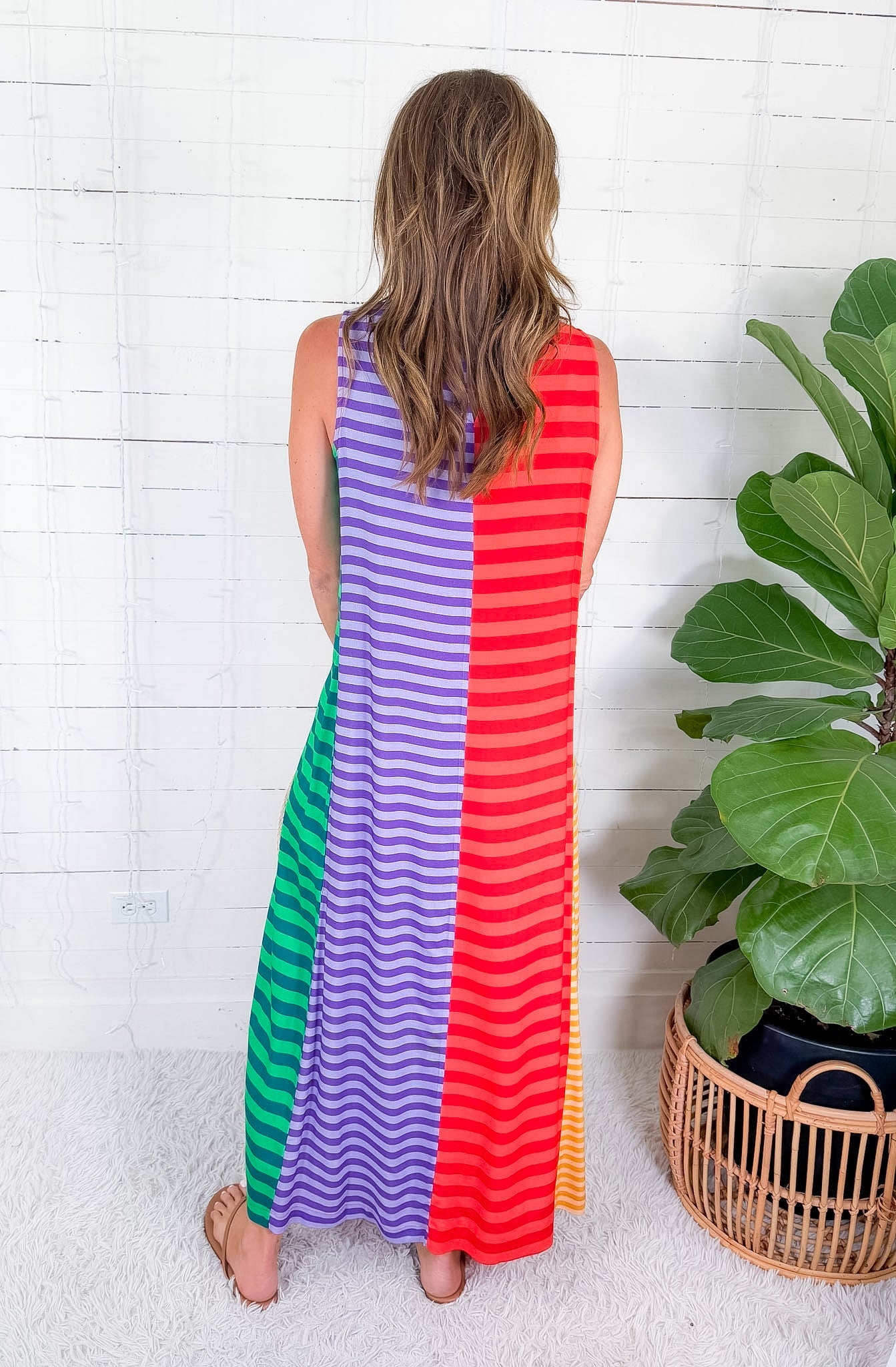 Stephe Multi Stripe Maxi Dress Briton Court