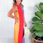 Stephe Multi Stripe Maxi Dress Briton Court
