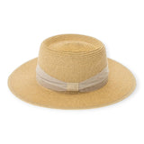 Straw Boater Hat + Linen Band - A3 Accessories - miscellanous - Clover + Bee