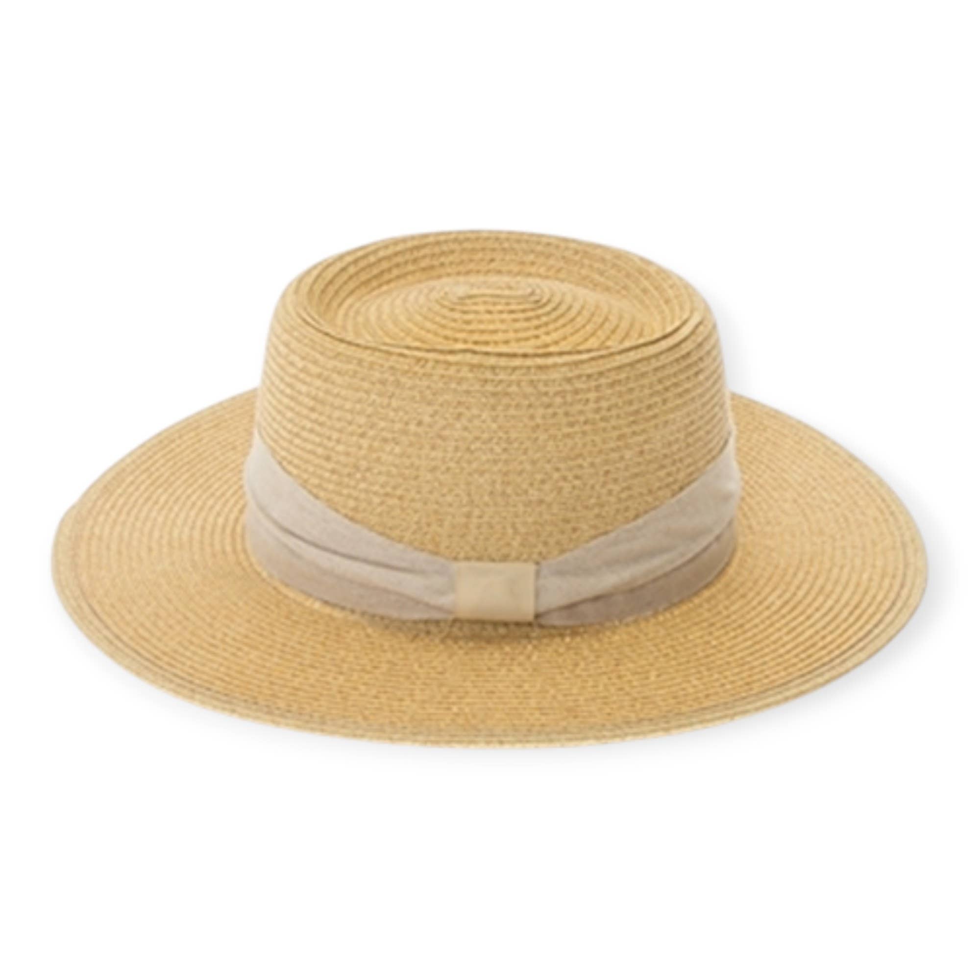 Straw Boater Hat + Linen Band - A3 Accessories - miscellanous - Clover + Bee