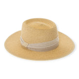 Straw Boater Hat + Linen Band - A3 Accessories - miscellanous - Clover + Bee