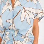 Sue Belle Blue Palm Top Karlie