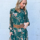 Suede Wide Brown Belt with Oversized Twisted Buckle