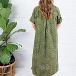 Sullivan Olive Bandana Maxi Dress Entro
