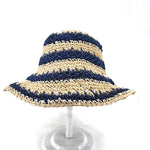 Summer Navy Stripe Straw Bucket Hat - A3 Accessories - miscellanous - Clover + Bee