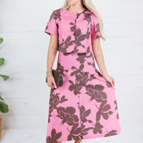 Sumter Pink + Brown Crop Top Entro