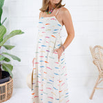 Swimmy Fish Print Maxi Dress