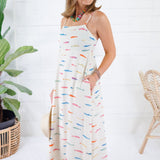 Swimmy Fish Print Maxi Dress