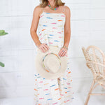 Swimmy Fish Print Maxi Dress