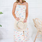 Swimmy Fish Print Maxi Dress