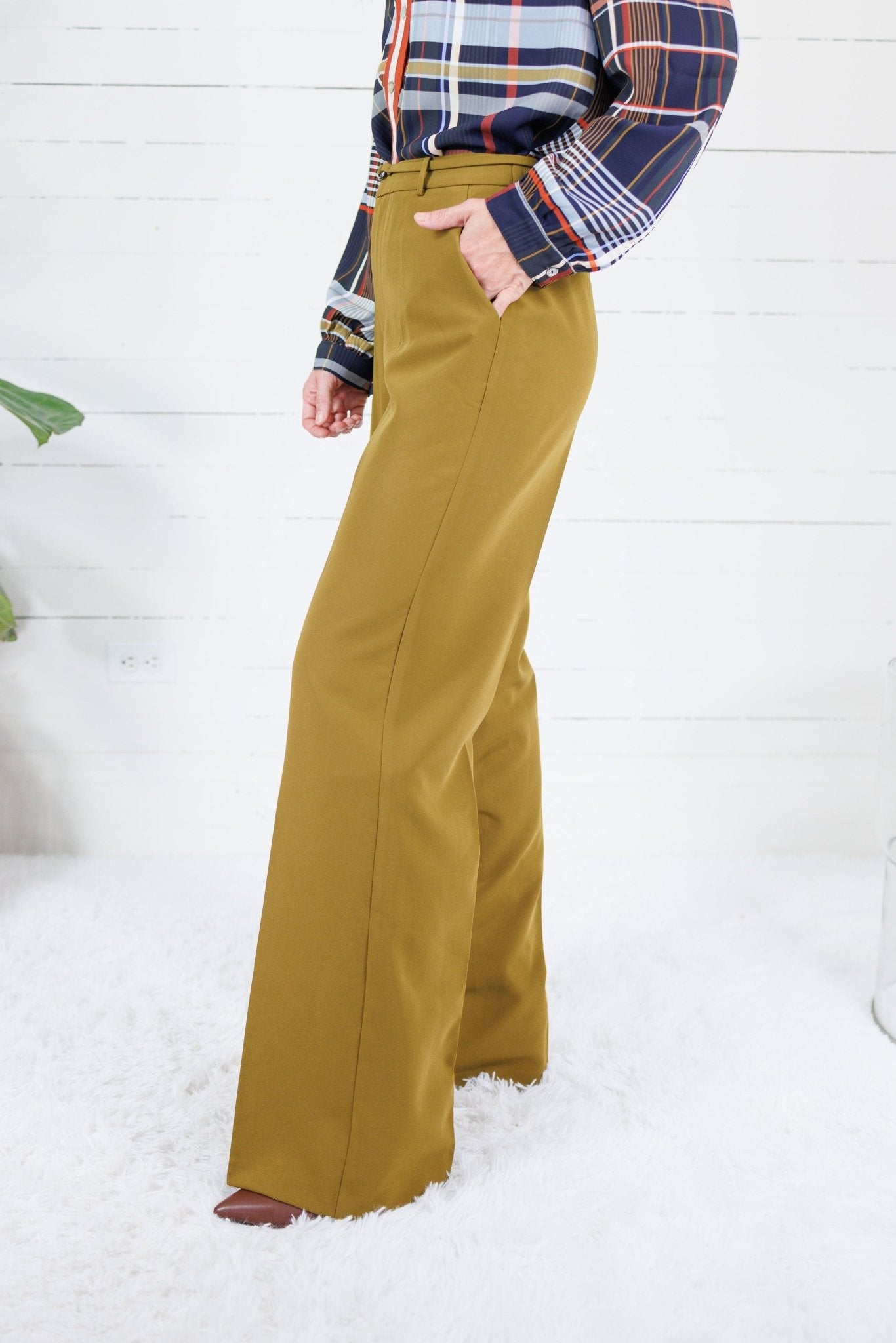 Sycamore Chartreuse Wide Leg Trouser Pants Lucy Paris