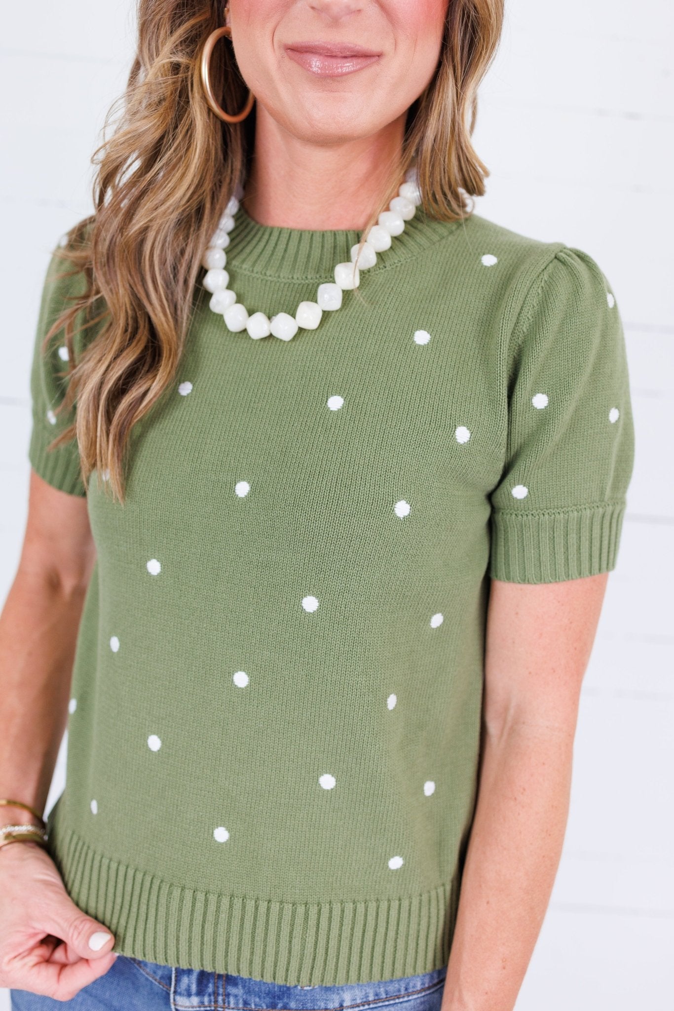 Sycamore Olive Dotty Sweater Sunday Edition