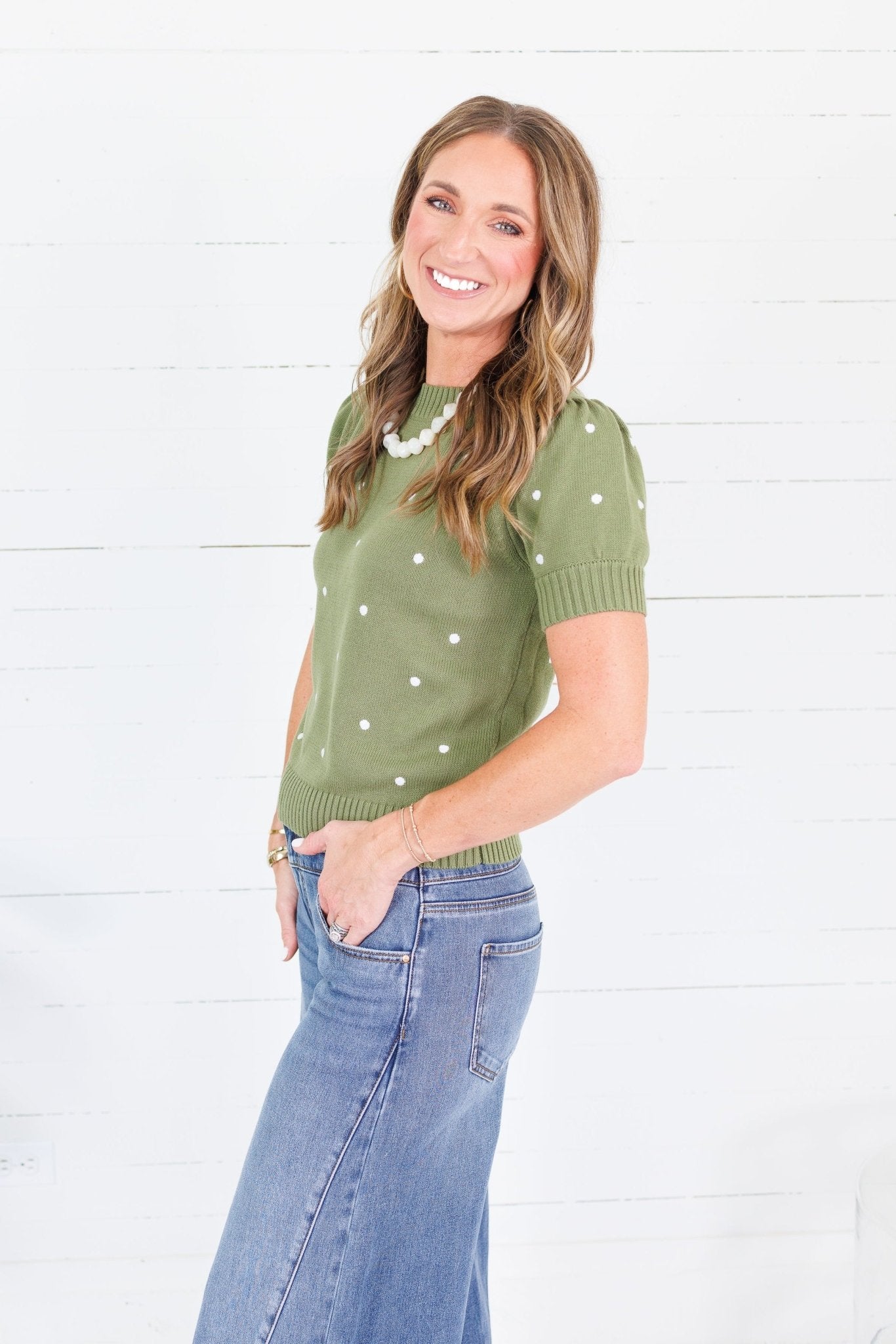 Sycamore Olive Dotty Sweater Sunday Edition