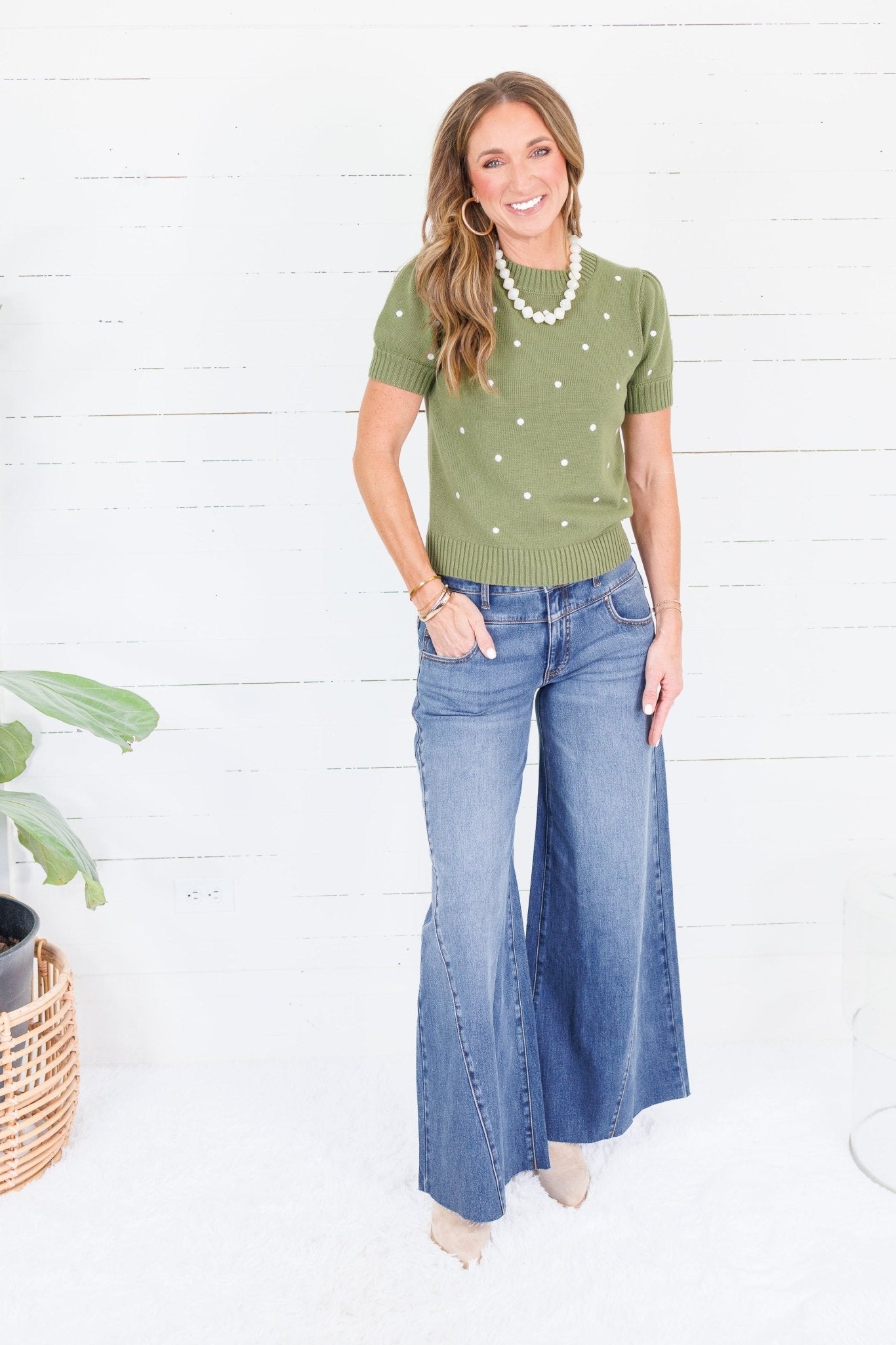 Sycamore Olive Dotty Sweater Sunday Edition
