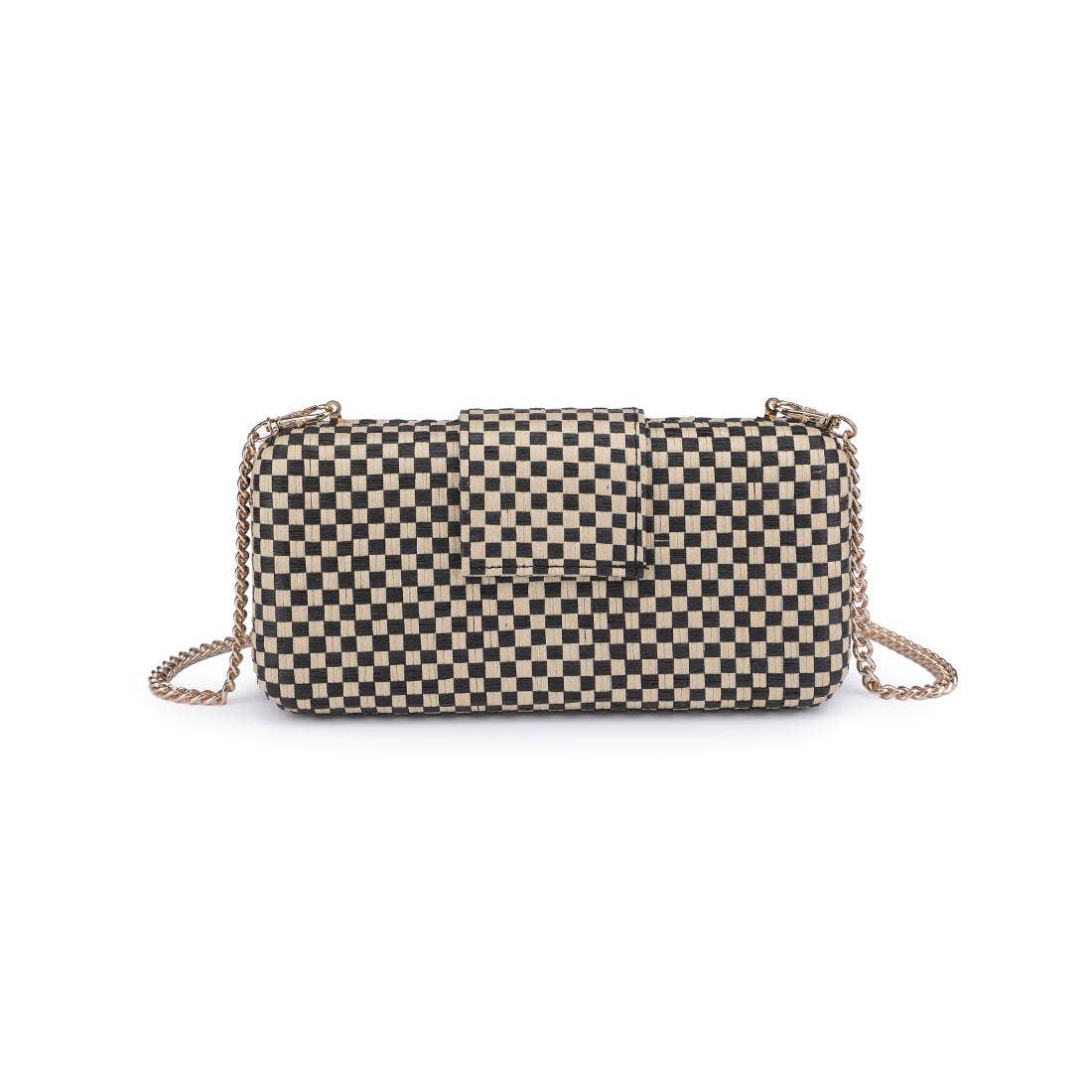 Sylvi Woven Checkerboard Clutch Handbag - A4 Accessories - Handbags - Clover + Bee