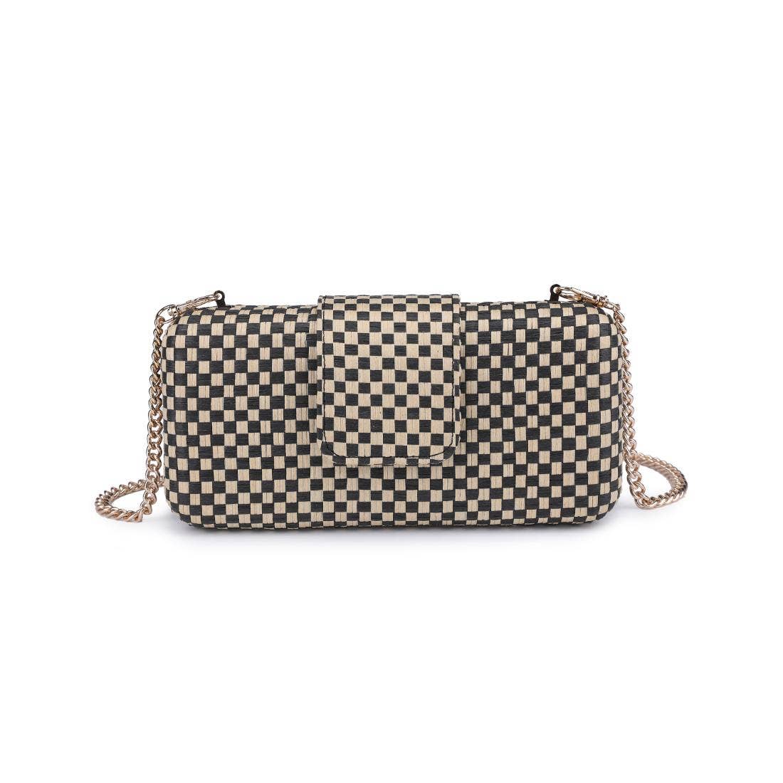Sylvi Woven Checkerboard Clutch Handbag - A4 Accessories - Handbags - Clover + Bee