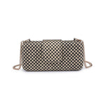 Sylvi Woven Checkerboard Clutch Handbag - A4 Accessories - Handbags - Clover + Bee