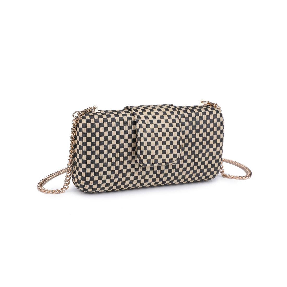 Sylvi Woven Checkerboard Clutch Handbag - A4 Accessories - Handbags - Clover + Bee