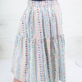 Sylvia French Cottage Floral Tier Maxi Skirt Karlie
