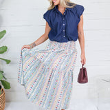 Sylvia French Cottage Floral Tier Maxi Skirt Karlie