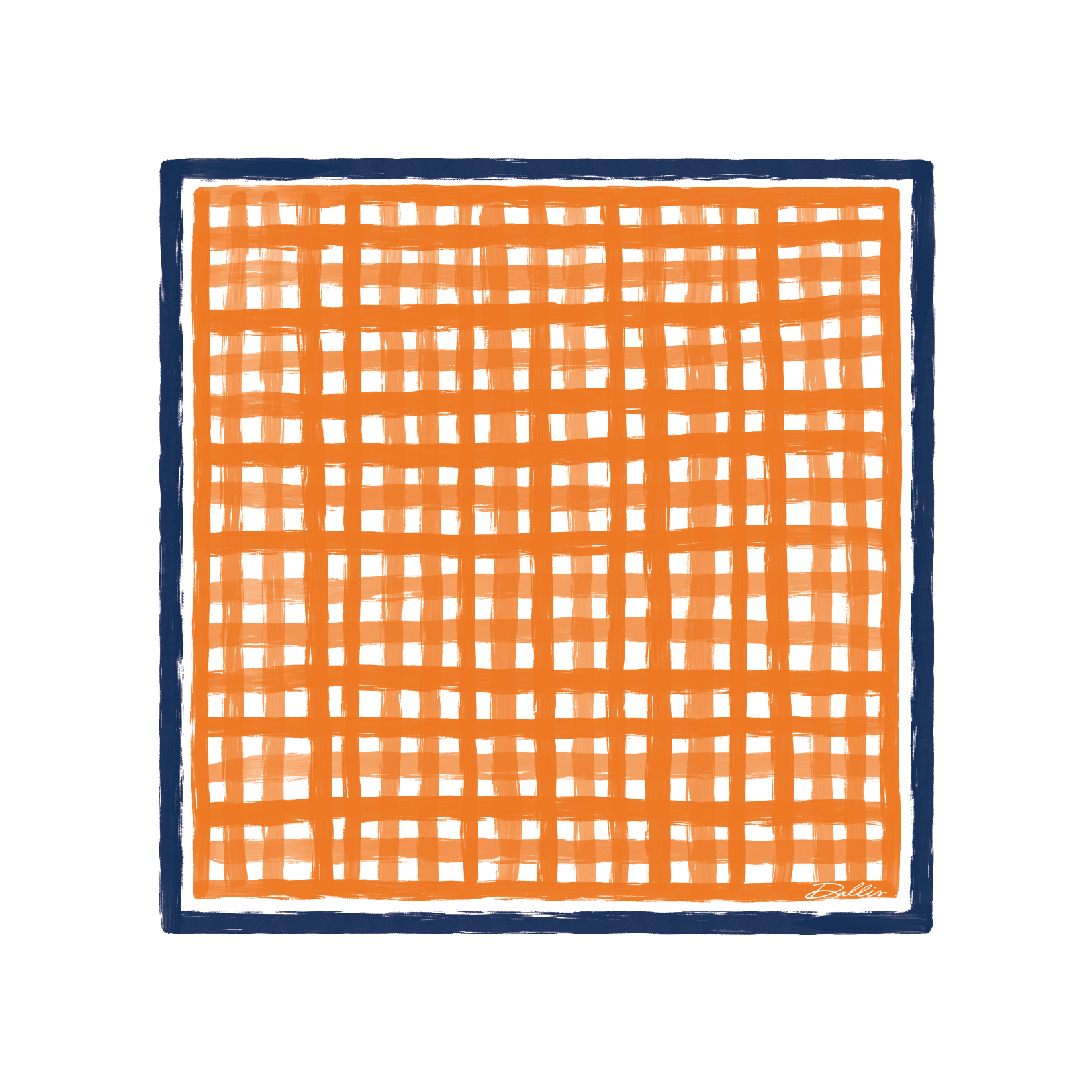 Tailgate Orange + Navy Check Scarf - A3 Accessories - miscellanous - Clover + Bee
