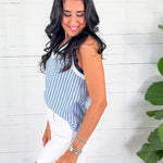 Talley Blue Stripe Sleeveless Top THML 