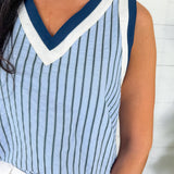 Talley Blue Stripe Sleeveless Top THML 