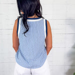 Talley Blue Stripe Sleeveless Top THML 
