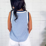 Talley Blue Stripe Sleeveless Top THML 