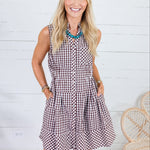 Tammy Chocolate Gingham Mini Dress