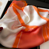 Tangerine Geometric Square Scarf - A3 Accessories - miscellanous - Clover + Bee