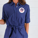 Tara Navy Tie Front Mini Dress Pinch