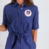 Tara Navy Tie Front Mini Dress Pinch