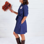 Tara Navy Tie Front Mini Dress Pinch
