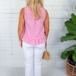 Tarrant Pink Stripe Sleeveless Top Entro 