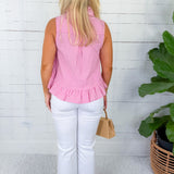 Tarrant Pink Stripe Sleeveless Top Entro 