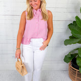 Tarrant Pink Stripe Sleeveless Top Entro 