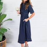 Teaghan Midnight Blue Maxi Dress Eesome