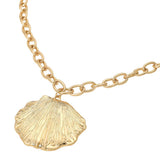 Textured Metal Seashell Gold Necklace - A3 Accessories - Jewelry - Clover + Bee
