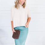 The Maple Beige Turtleneck Sweater Rain + Rose