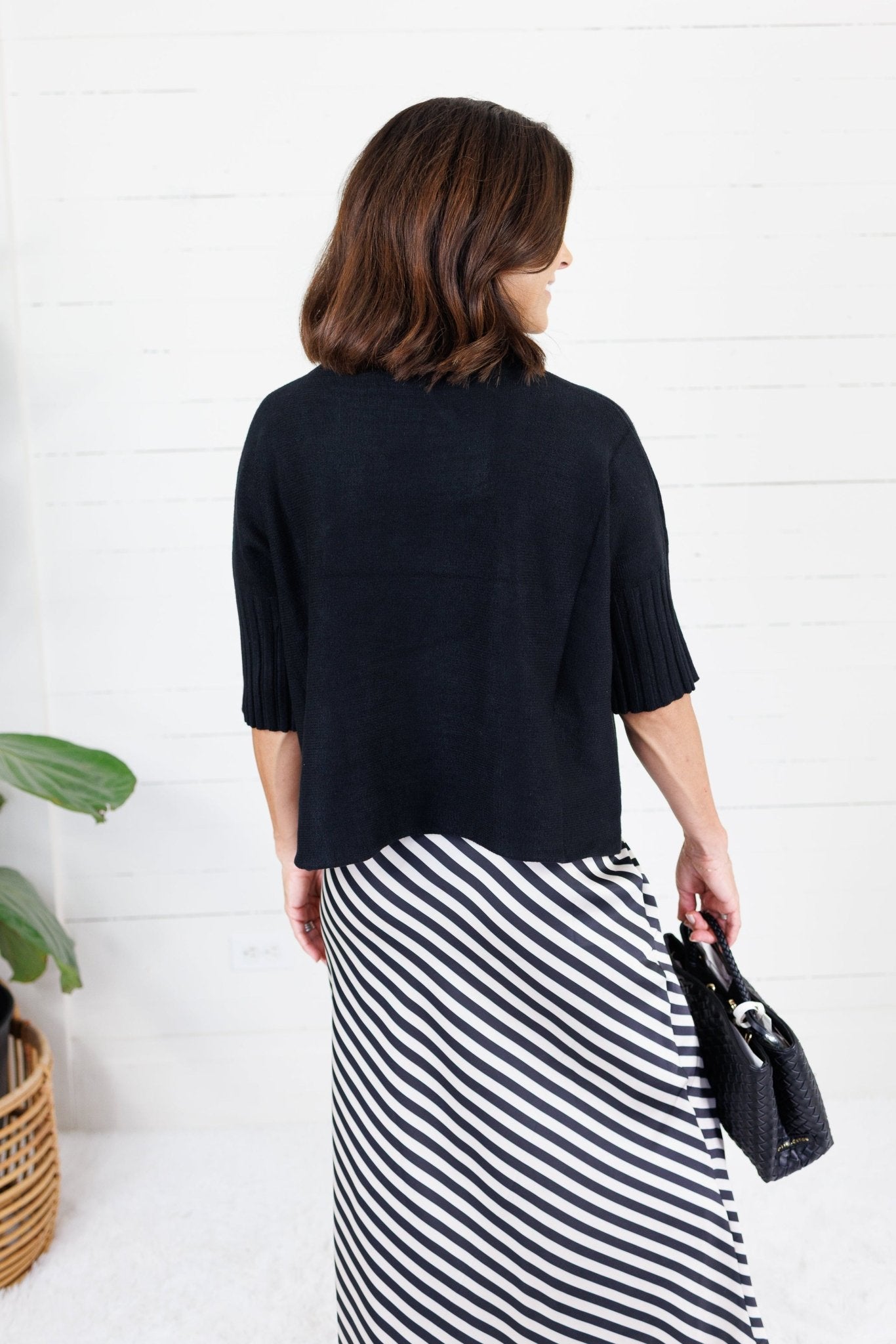 The Maple Black Turtleneck Sweater Rain + Rose