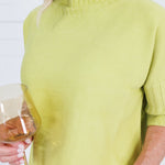 The Maple Lime Turtleneck Sweater Rain + Rose