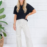 Theo Ecru + Black Dot Stretchy Denim Poppy & Pine