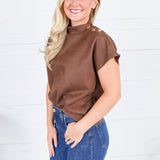Thistle Brown Suede Top THML