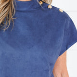 Thistle Navy Suede Top THML