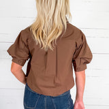 Thomas Cocoa Poplin Top Karlie