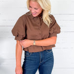 Thomas Cocoa Poplin Top Karlie