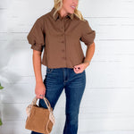 Thomas Cocoa Poplin Top Karlie
